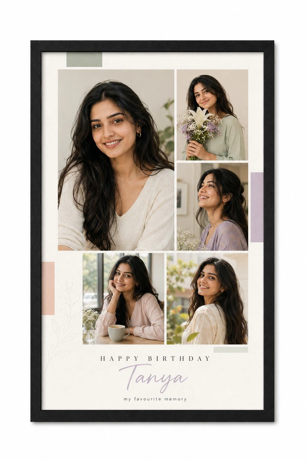 Personalized Birthday Five-Photo Collage Frame