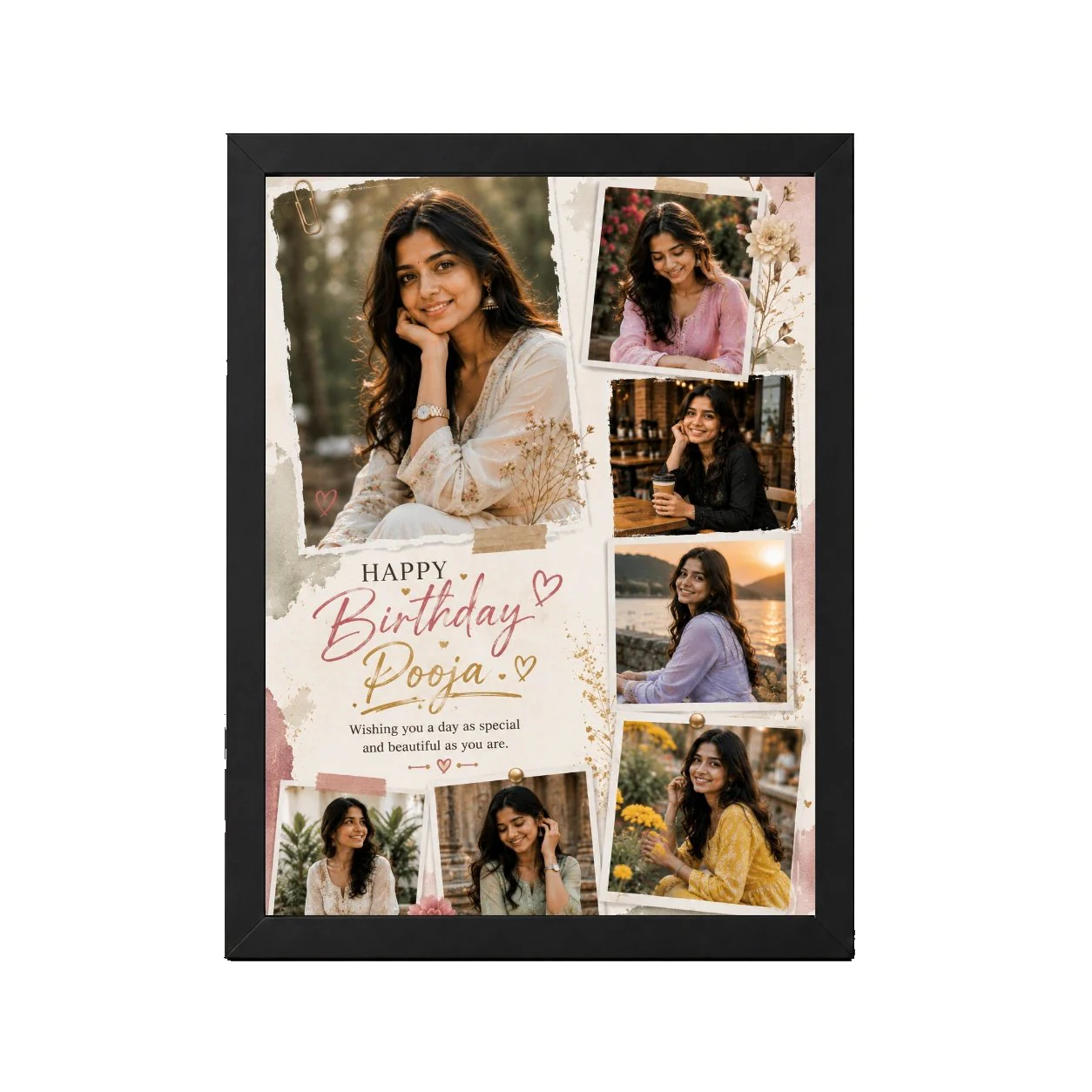 Personalized Birthday Table Photo Frame with 6 Photos