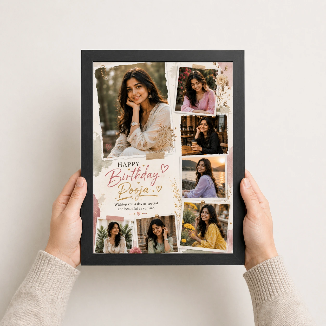 Personalized Birthday Table Photo Frame with 6 Photos, view 3