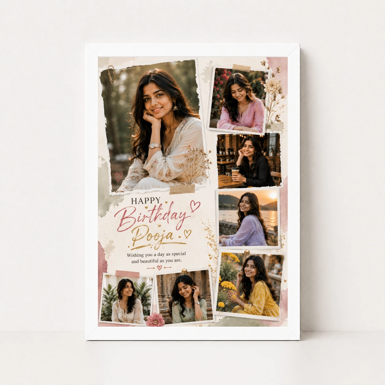 Personalized Birthday Table Photo Frame with 6 Photos, view 5