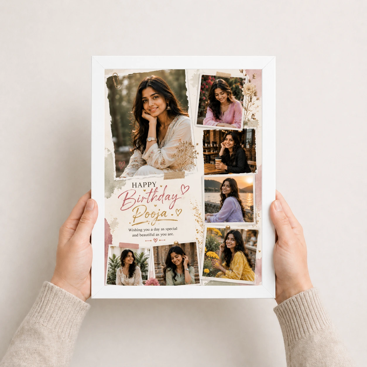 Personalized Birthday Table Photo Frame with 6 Photos, view 7