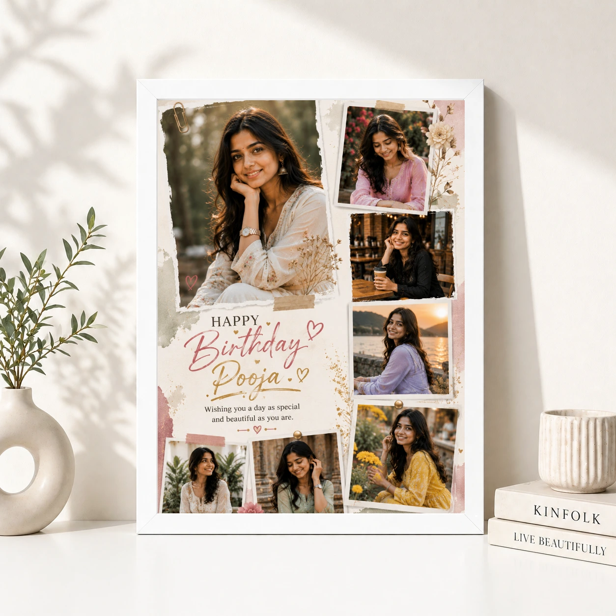 Personalized Birthday Table Photo Frame with 6 Photos, view 8