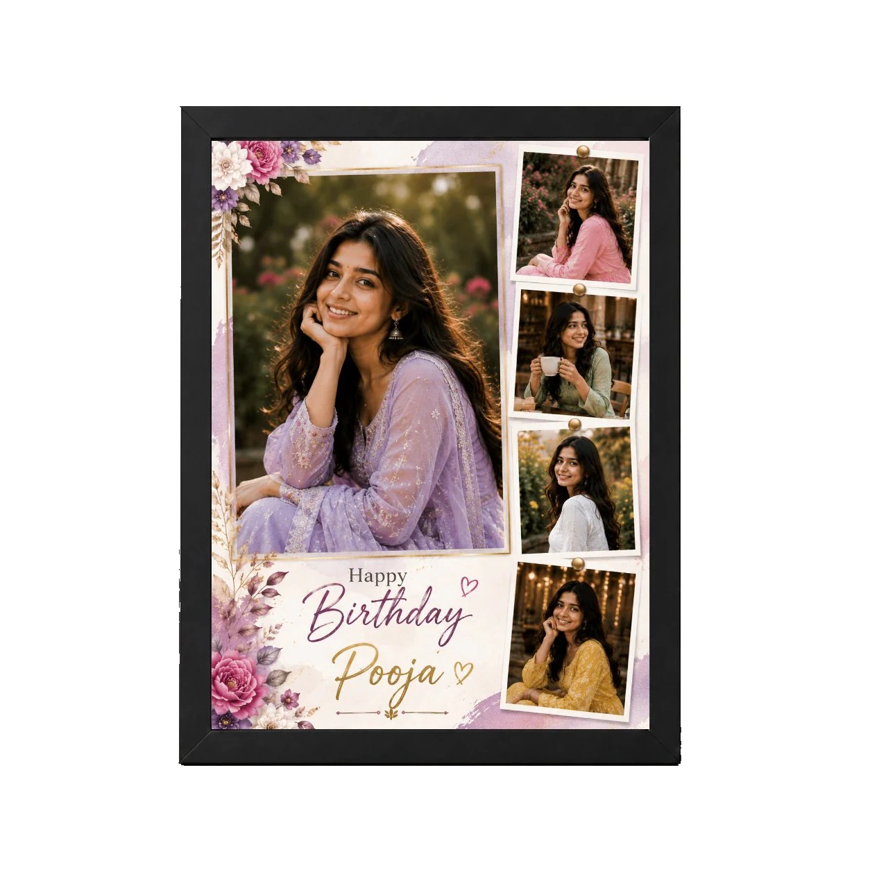 Personalized Birthday Table Photo Frame with Big Photo