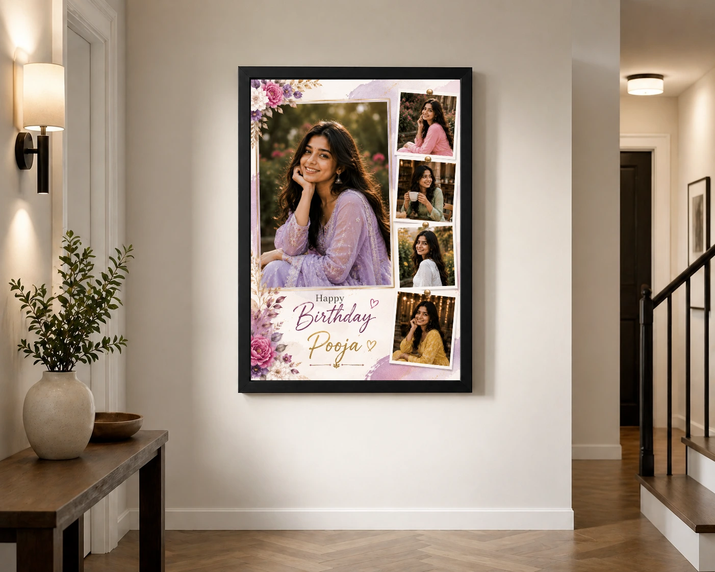Personalized Birthday Table Photo Frame with Big Photo, view 2