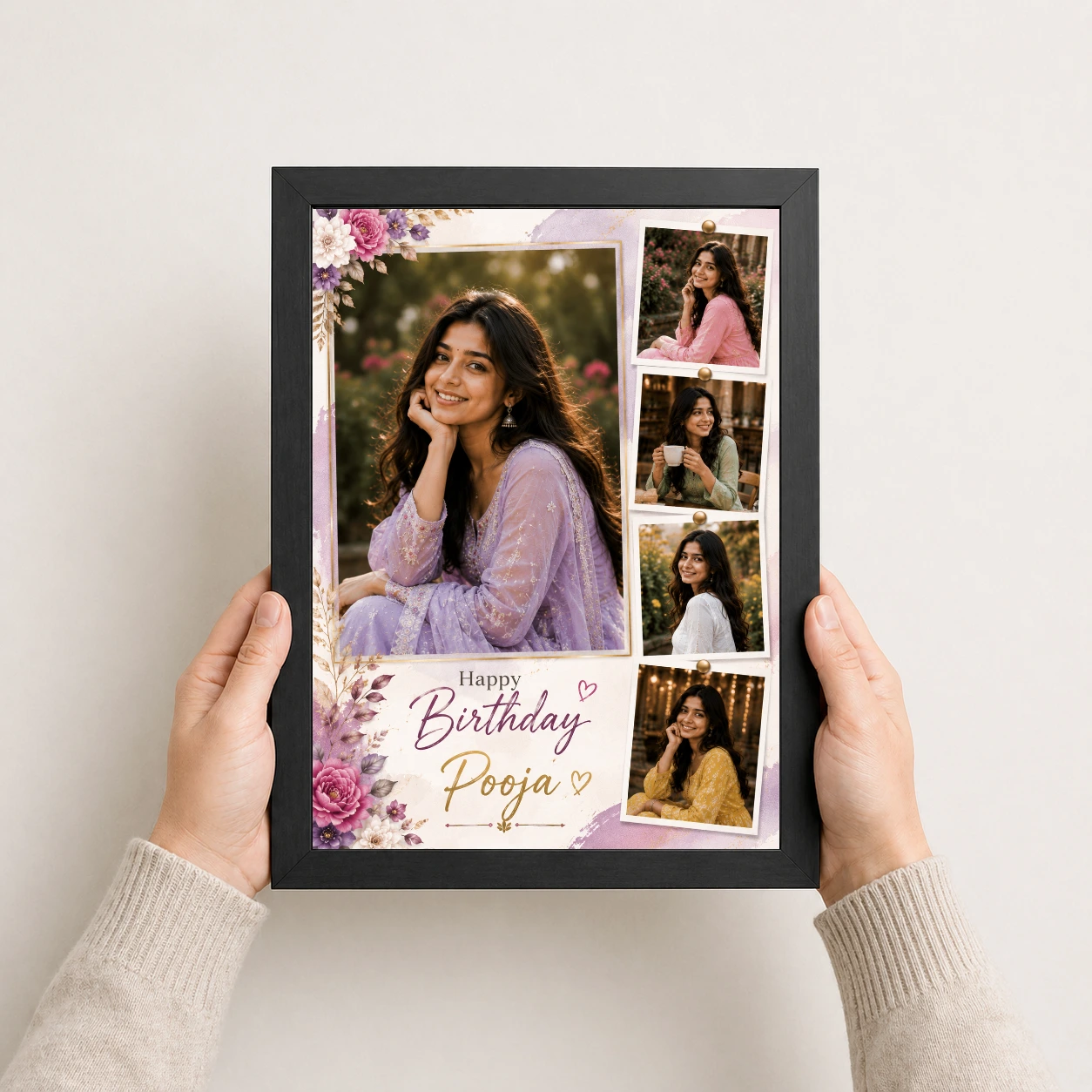 Personalized Birthday Table Photo Frame with Big Photo, view 3
