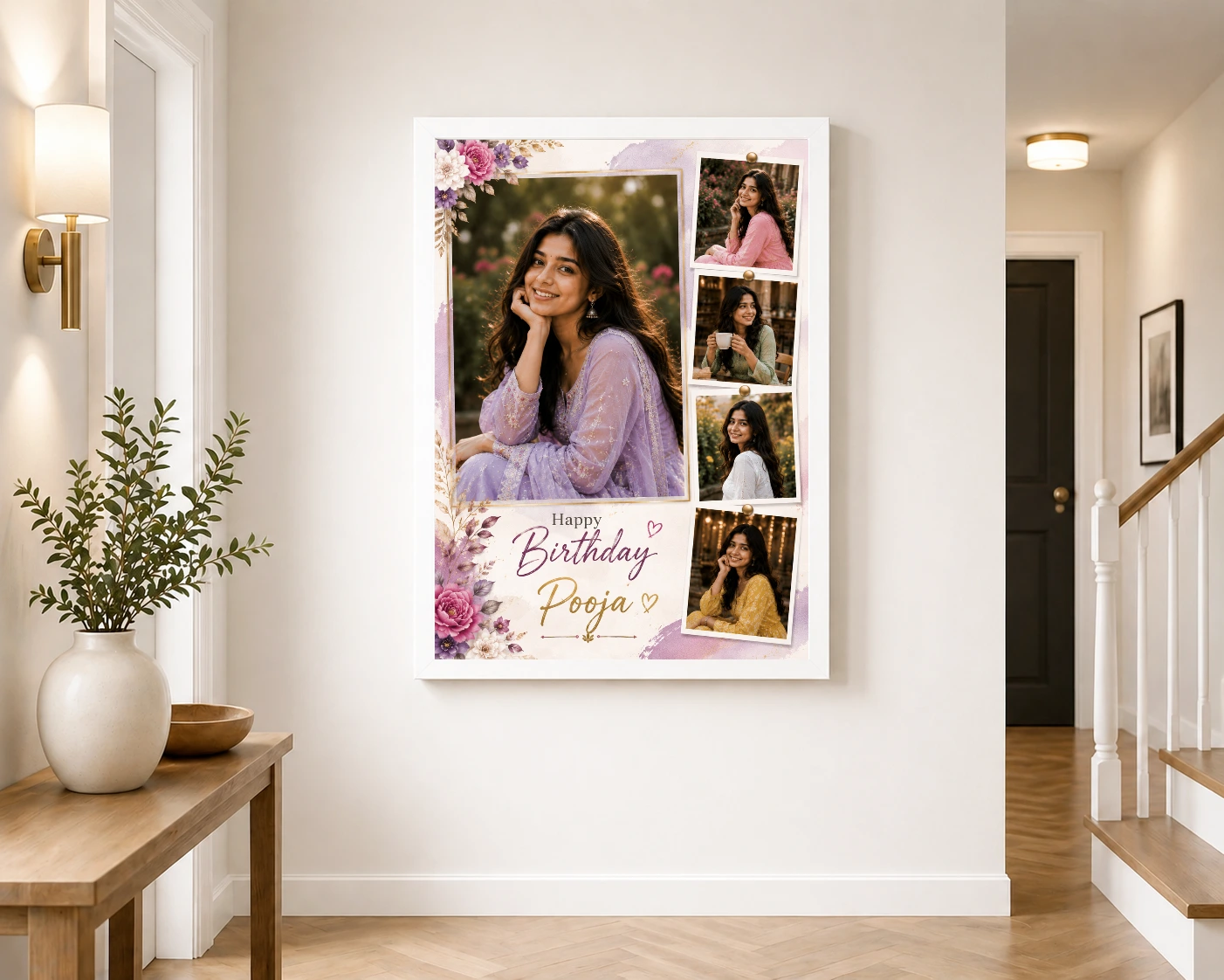 Personalized Birthday Table Photo Frame with Big Photo, view 6