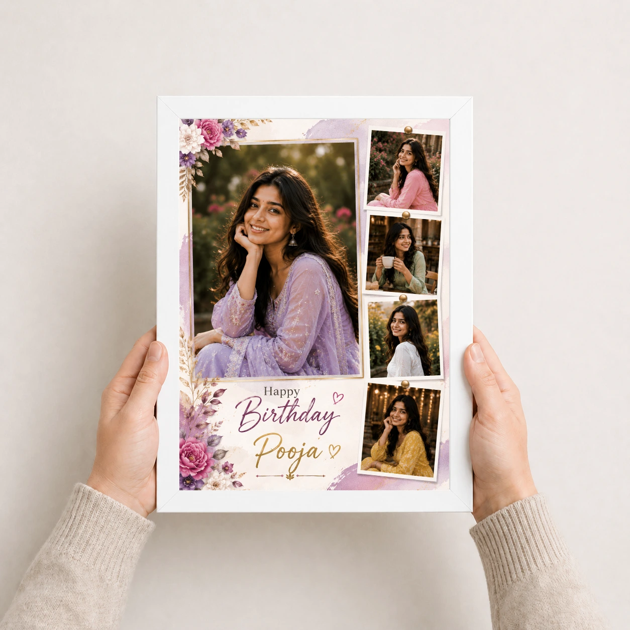 Personalized Birthday Table Photo Frame with Big Photo, view 7
