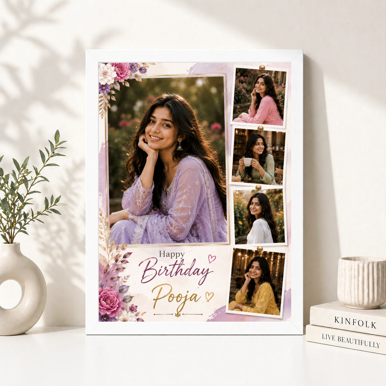Personalized Birthday Table Photo Frame with Big Photo, view 8