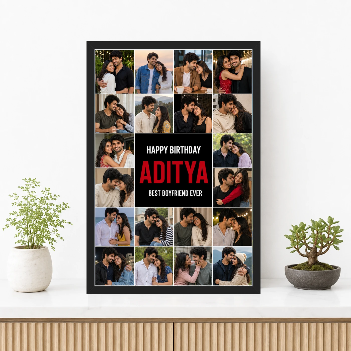 Personalized Editorial Filmstrip Photo Grid Frame With Message, view 3