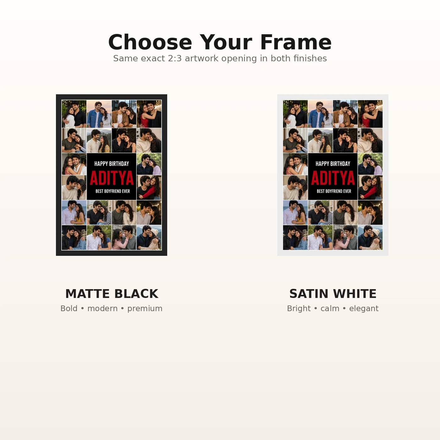 Personalized Editorial Filmstrip Photo Grid Frame With Message, view 7