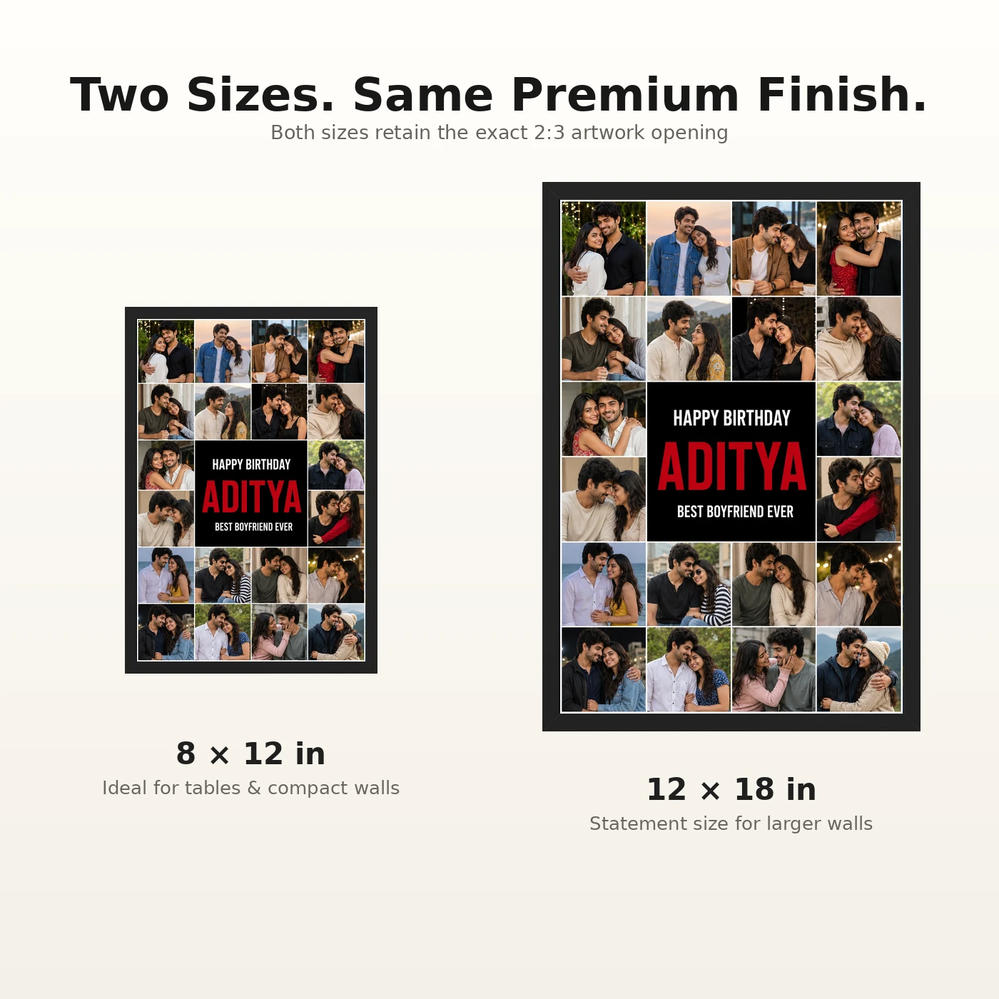 Personalized Editorial Filmstrip Photo Grid Frame With Message, view 8