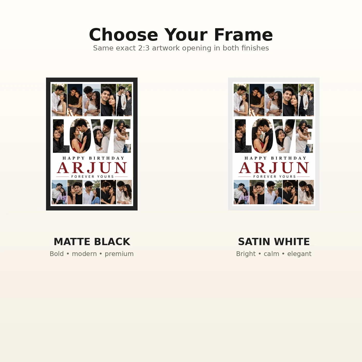Personalized Letter And Memory Photo Grid Frame With Message, view 7