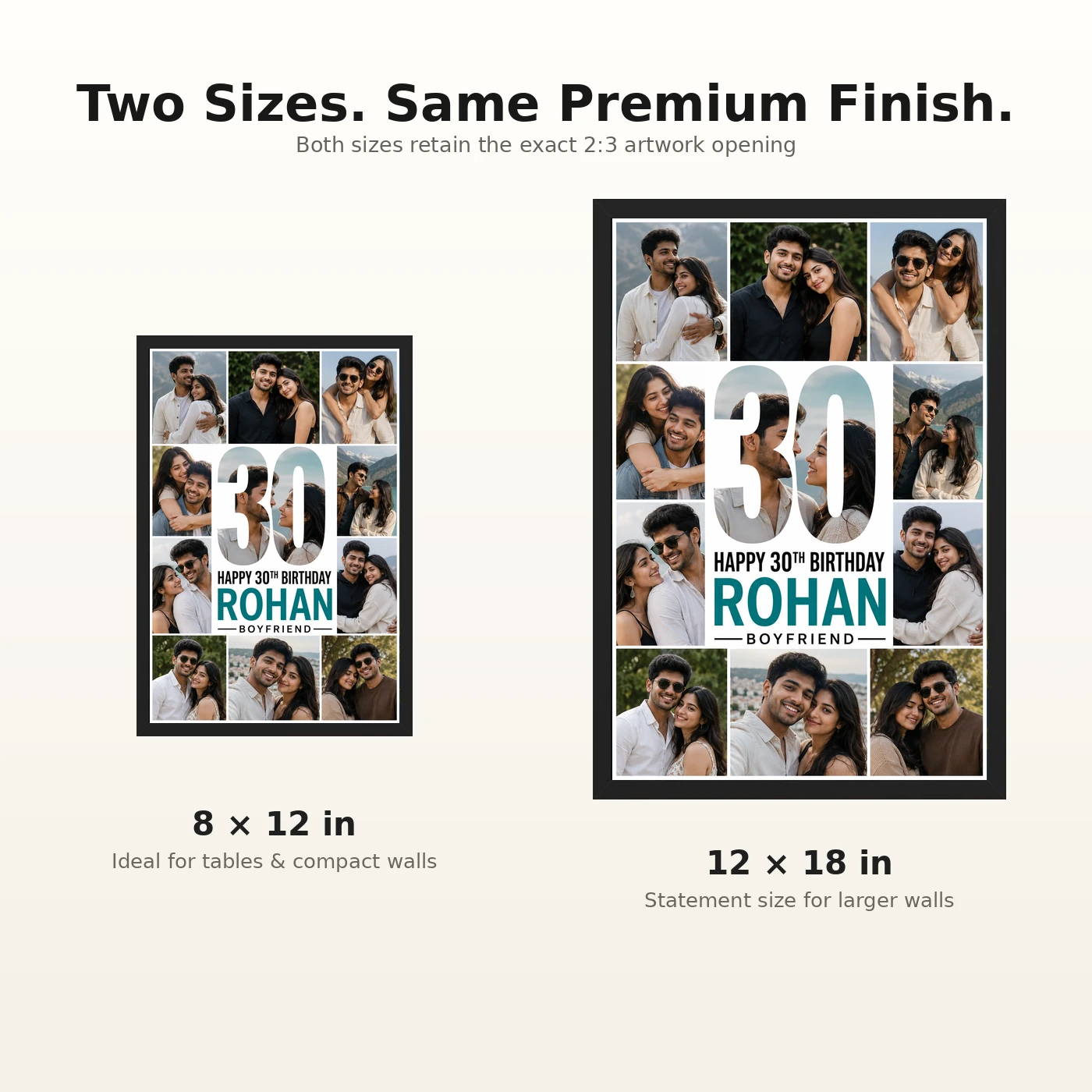 Personalized Milestone Number Photo Mosaic Frame With Message, view 8