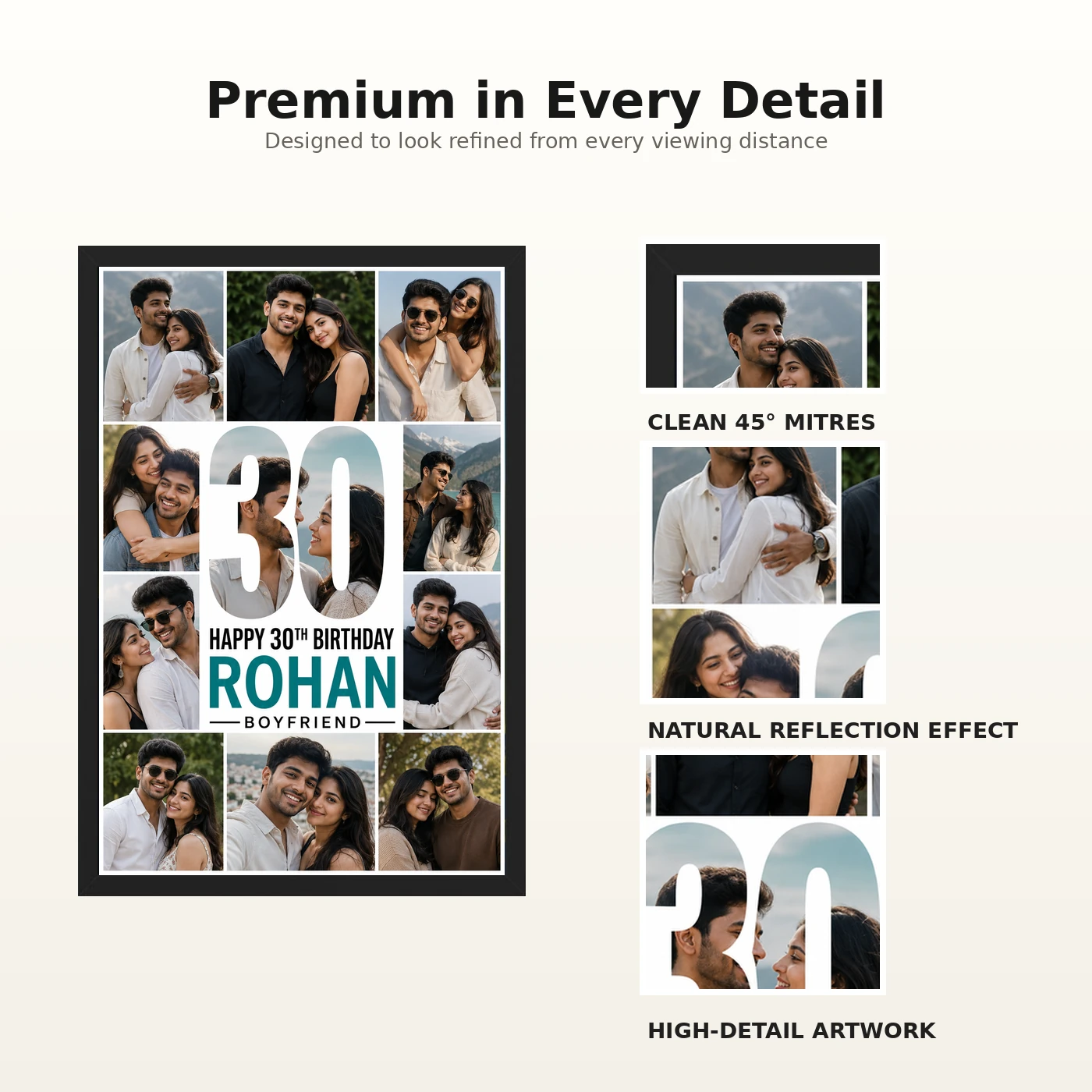 Personalized Milestone Number Photo Mosaic Frame With Message, view 9