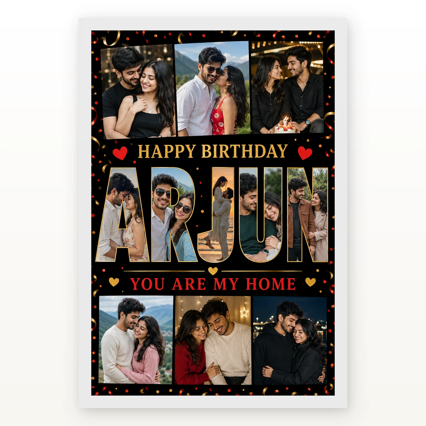 Personalized Name Mosaic Photo Grid Frame With Message, view 2