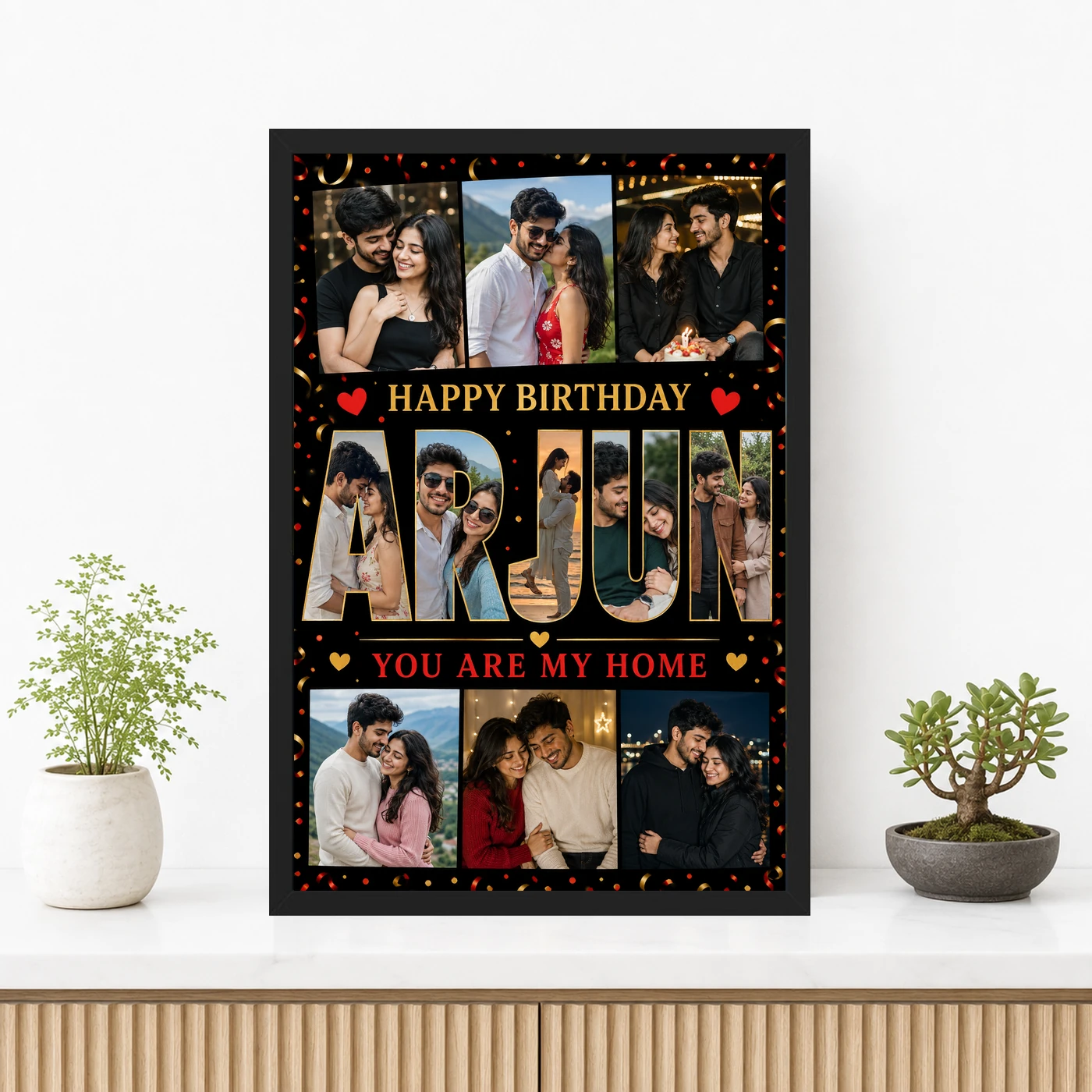 Personalized Name Mosaic Photo Grid Frame With Message, view 3