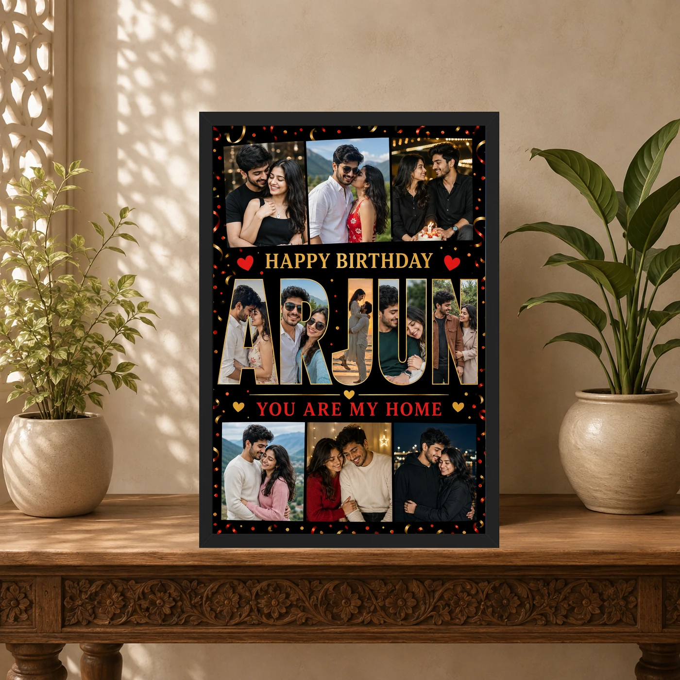 Personalized Name Mosaic Photo Grid Frame With Message, view 5