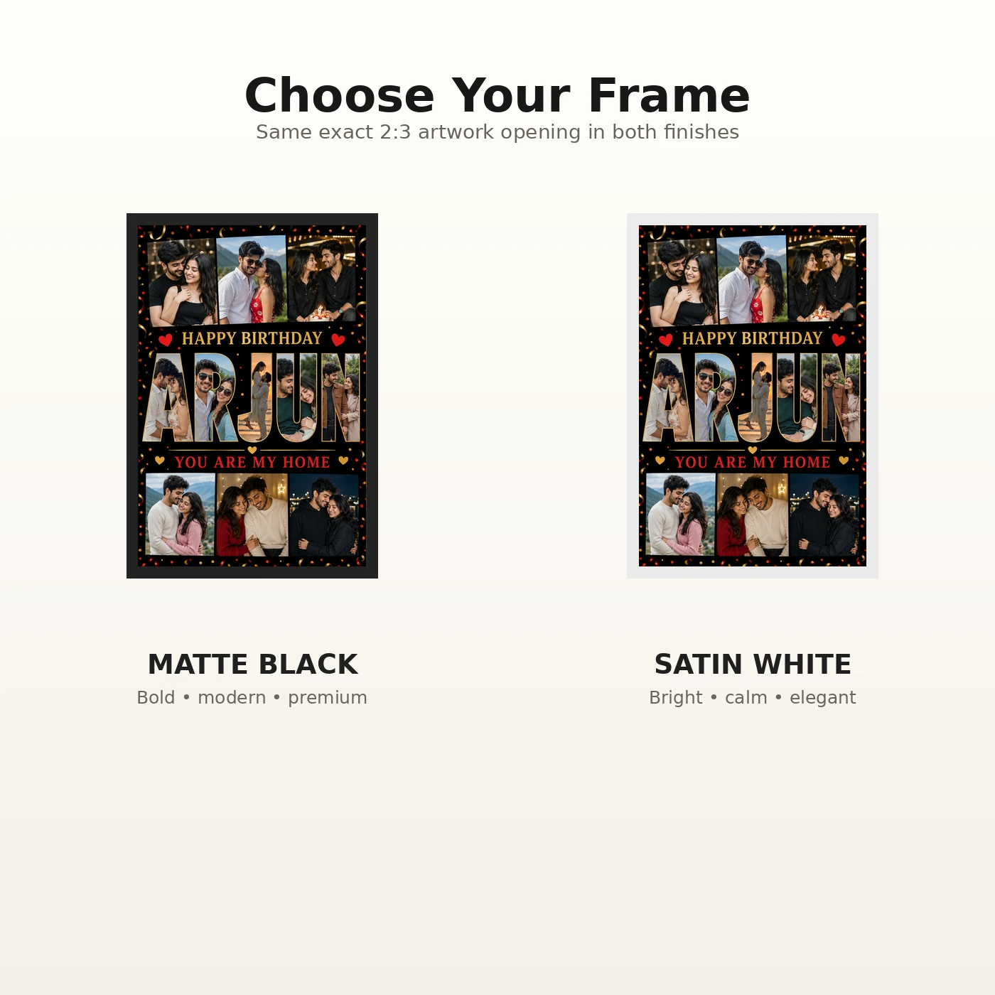 Personalized Name Mosaic Photo Grid Frame With Message, view 7