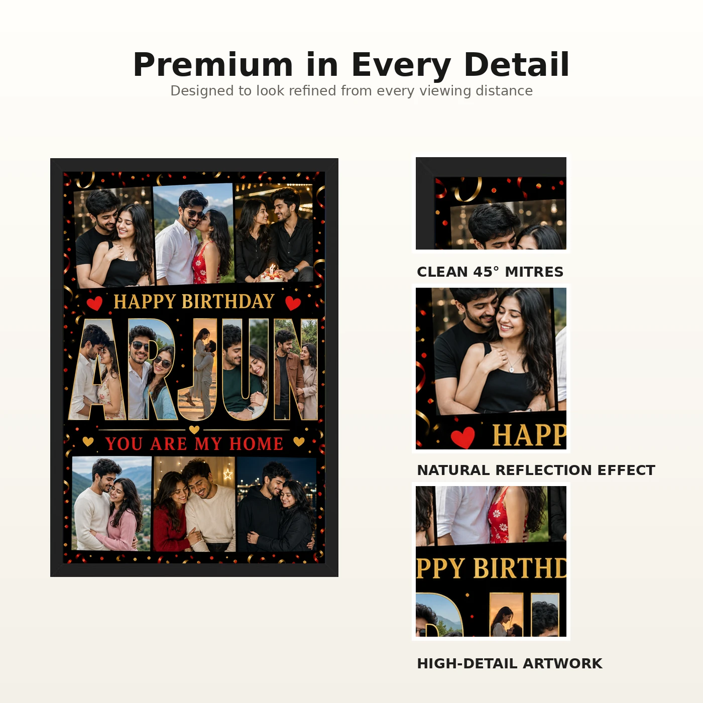 Personalized Name Mosaic Photo Grid Frame With Message, view 9