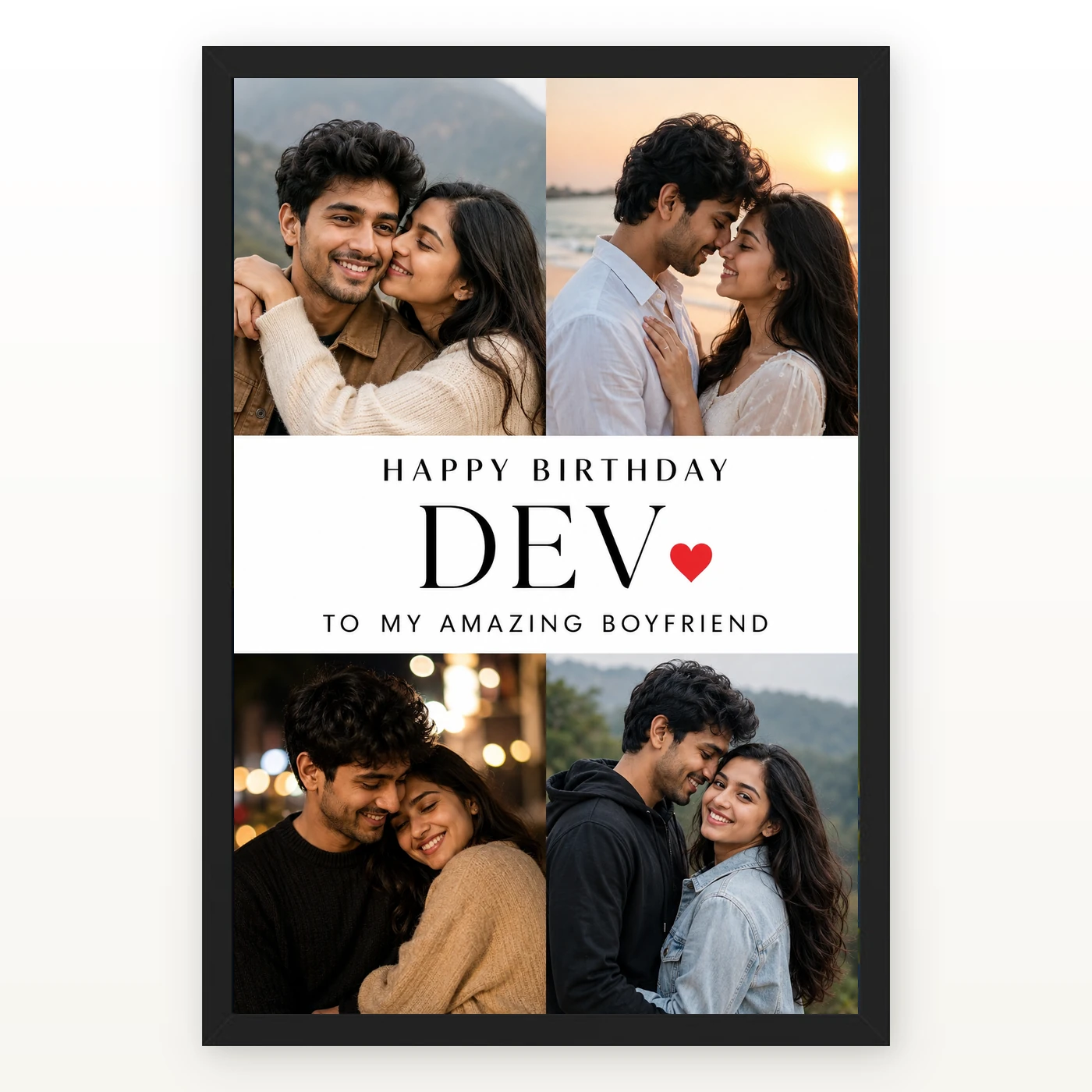Photo Frame for Boyfriend Birthday Couple 5 Photo