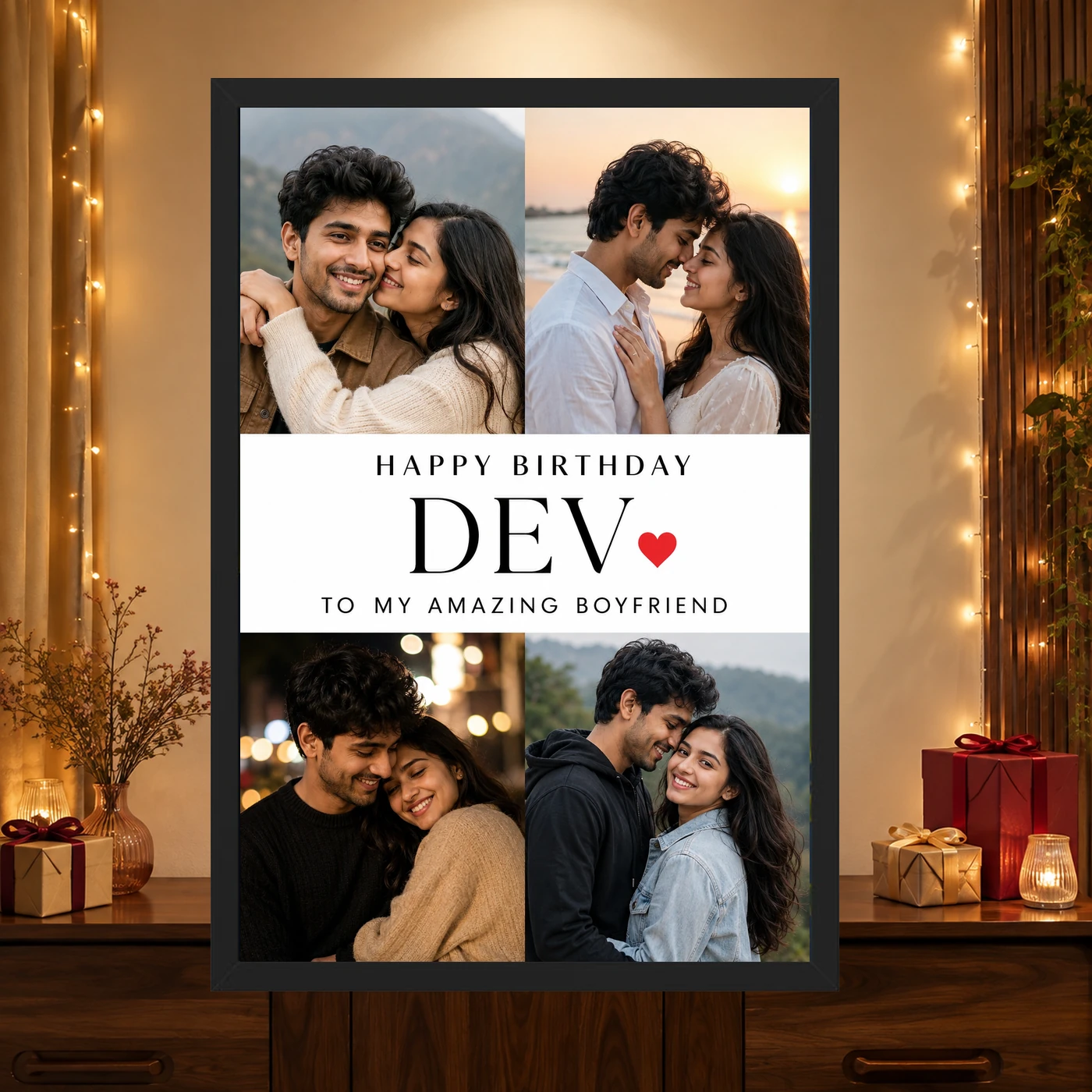Photo Frame for Boyfriend Birthday Couple 5 Photo, view 4
