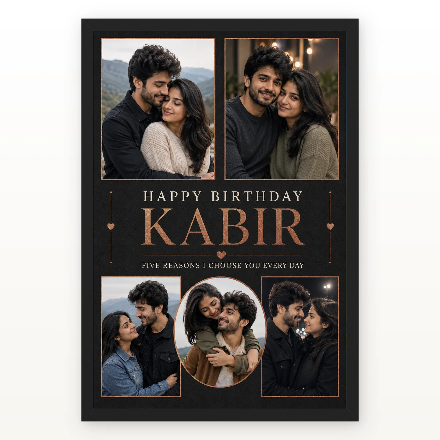 Photo Frame for Husband Birthday 5 Photo Collage