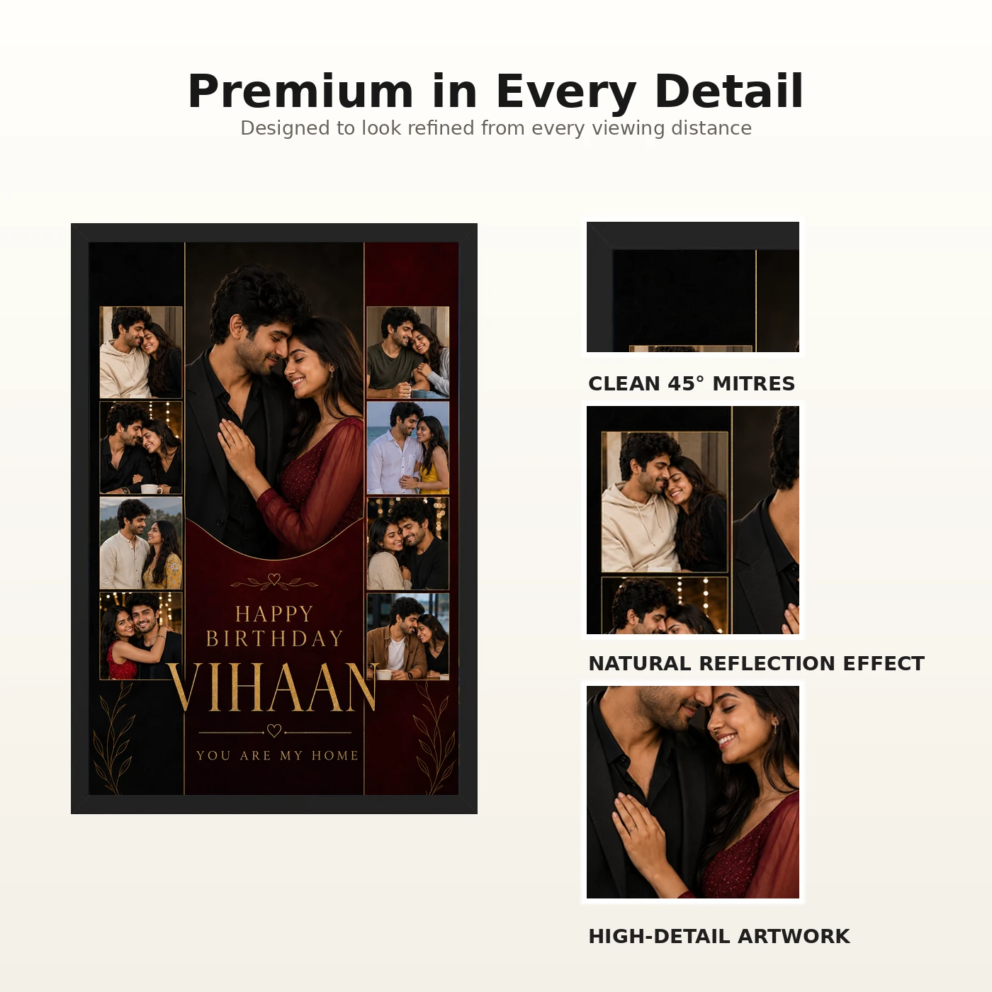 Photo Frame for Husband Birthday Gift Romantic Design, view 9