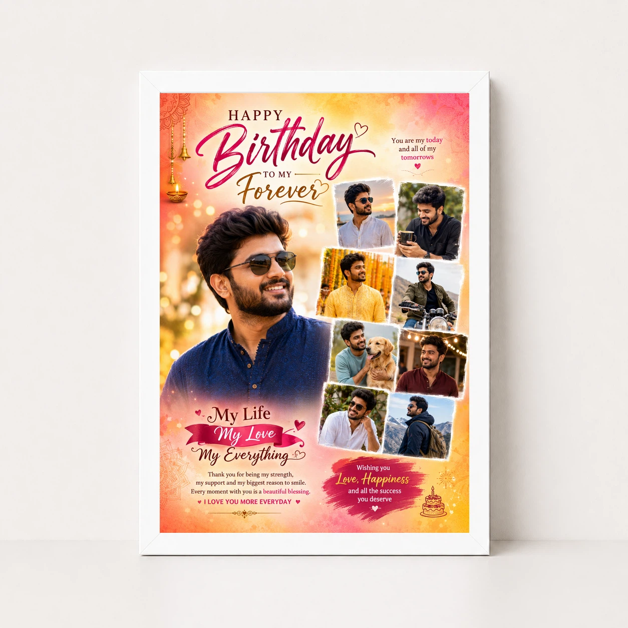 Photo Frame Gift for Boyfriend Birthday My Love Design, view 11