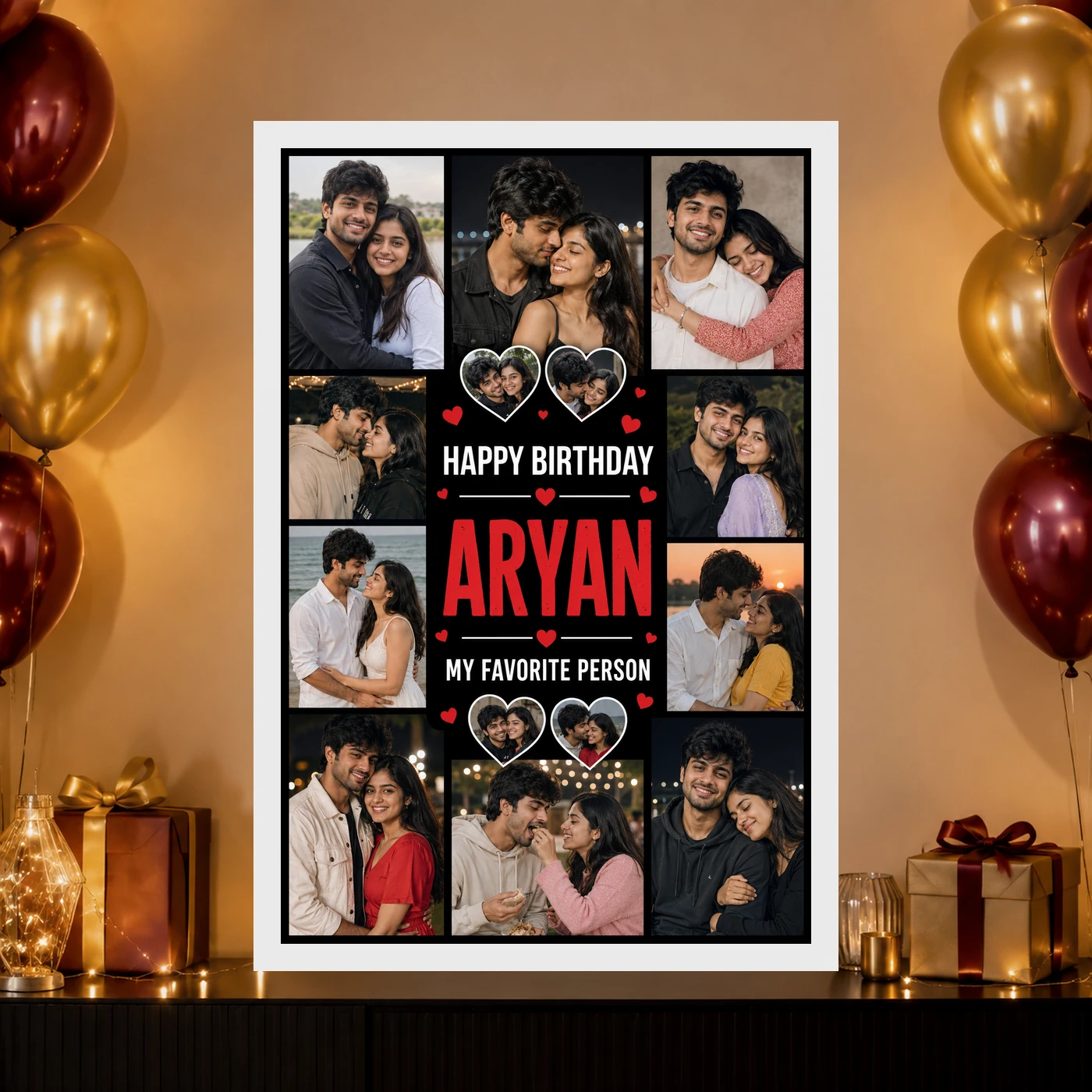 Photo Frame Gift for Boyfriend Birthday Personalised Name, view 10