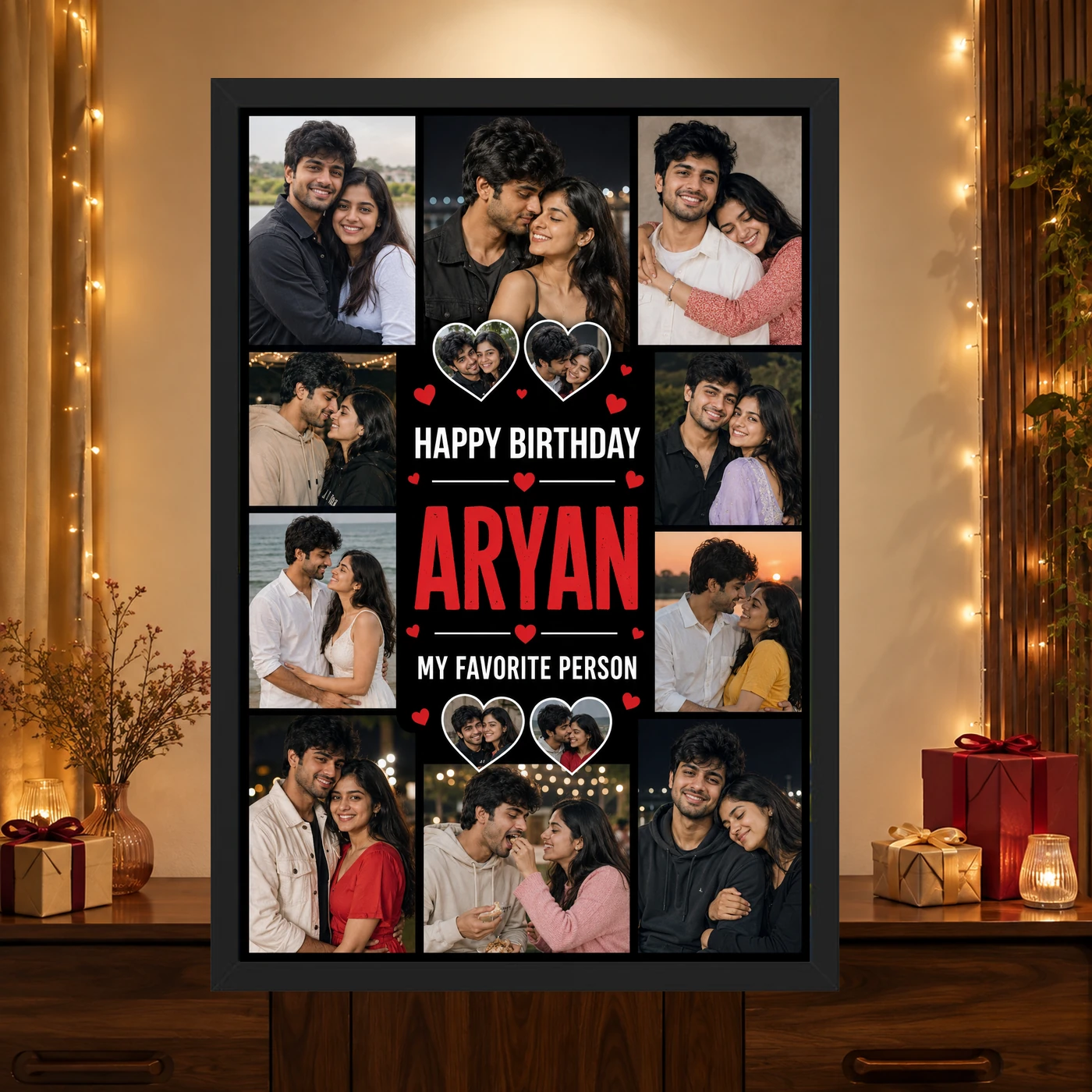 Photo Frame Gift for Boyfriend Birthday Personalised Name, view 4