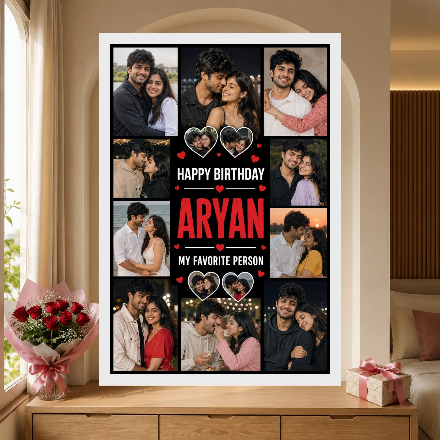 Photo Frame Gift for Boyfriend Birthday Personalised Name, view 6