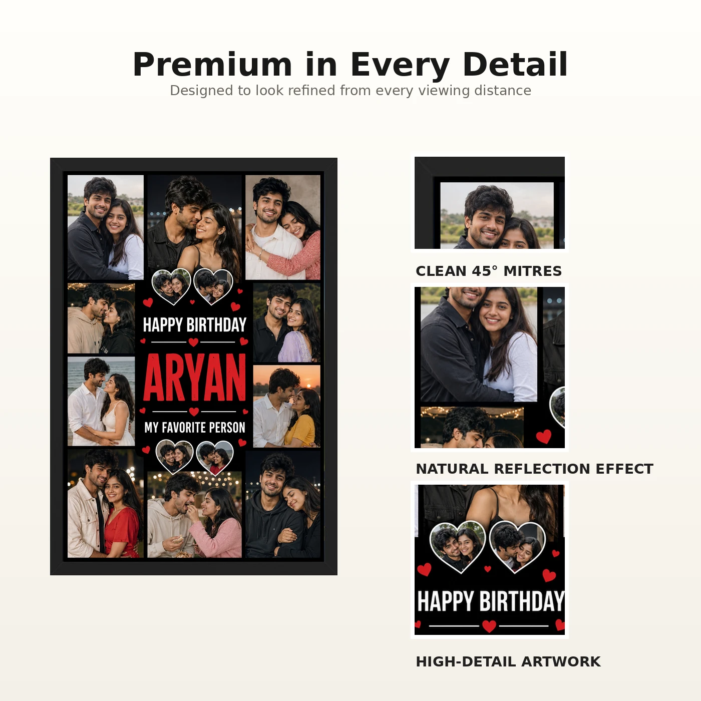 Photo Frame Gift for Boyfriend Birthday Personalised Name, view 9