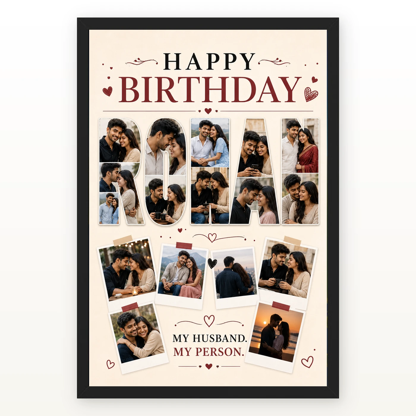 Photo Frame Gift for Husband Birthday Customised Name