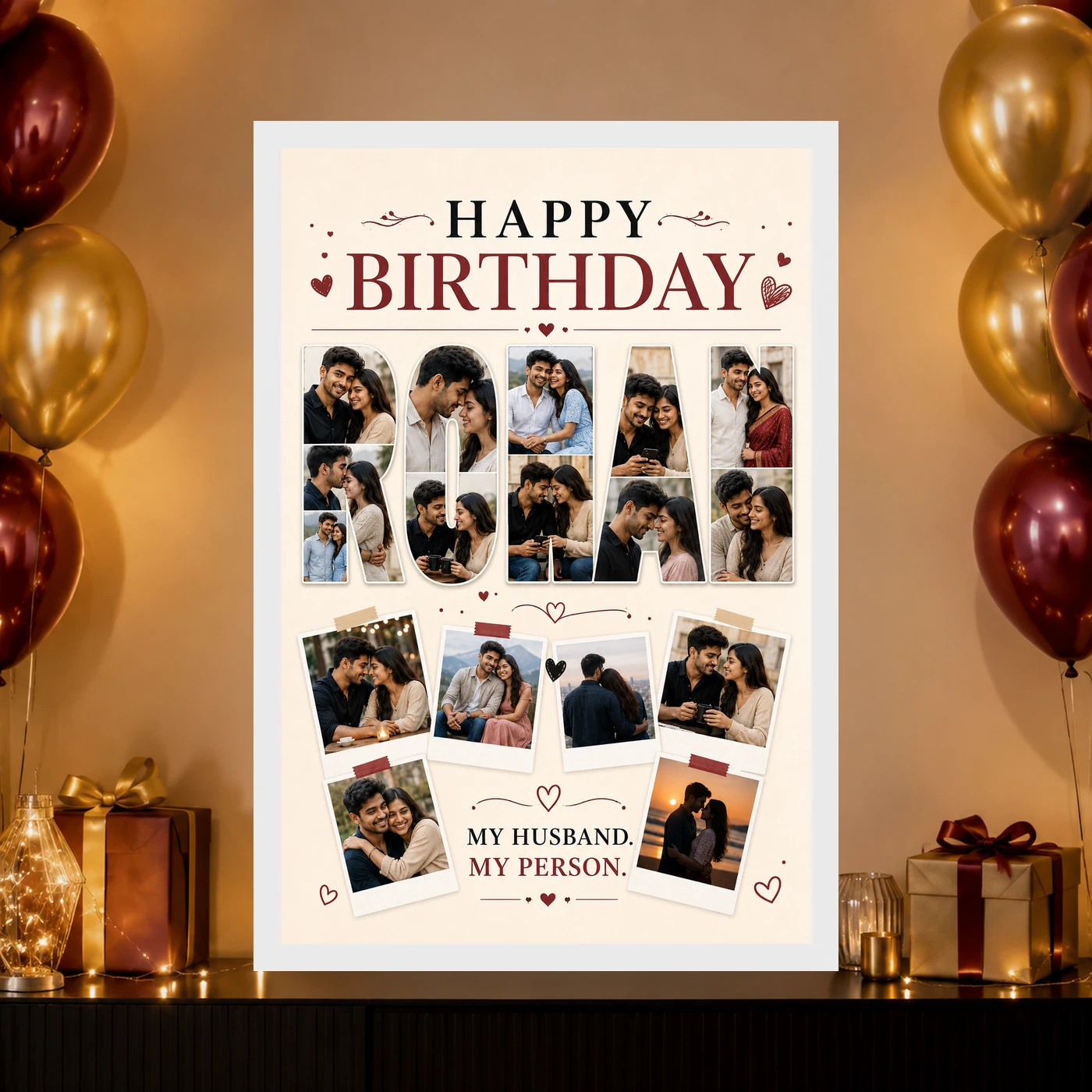 Photo Frame Gift for Husband Birthday Customised Name, view 10