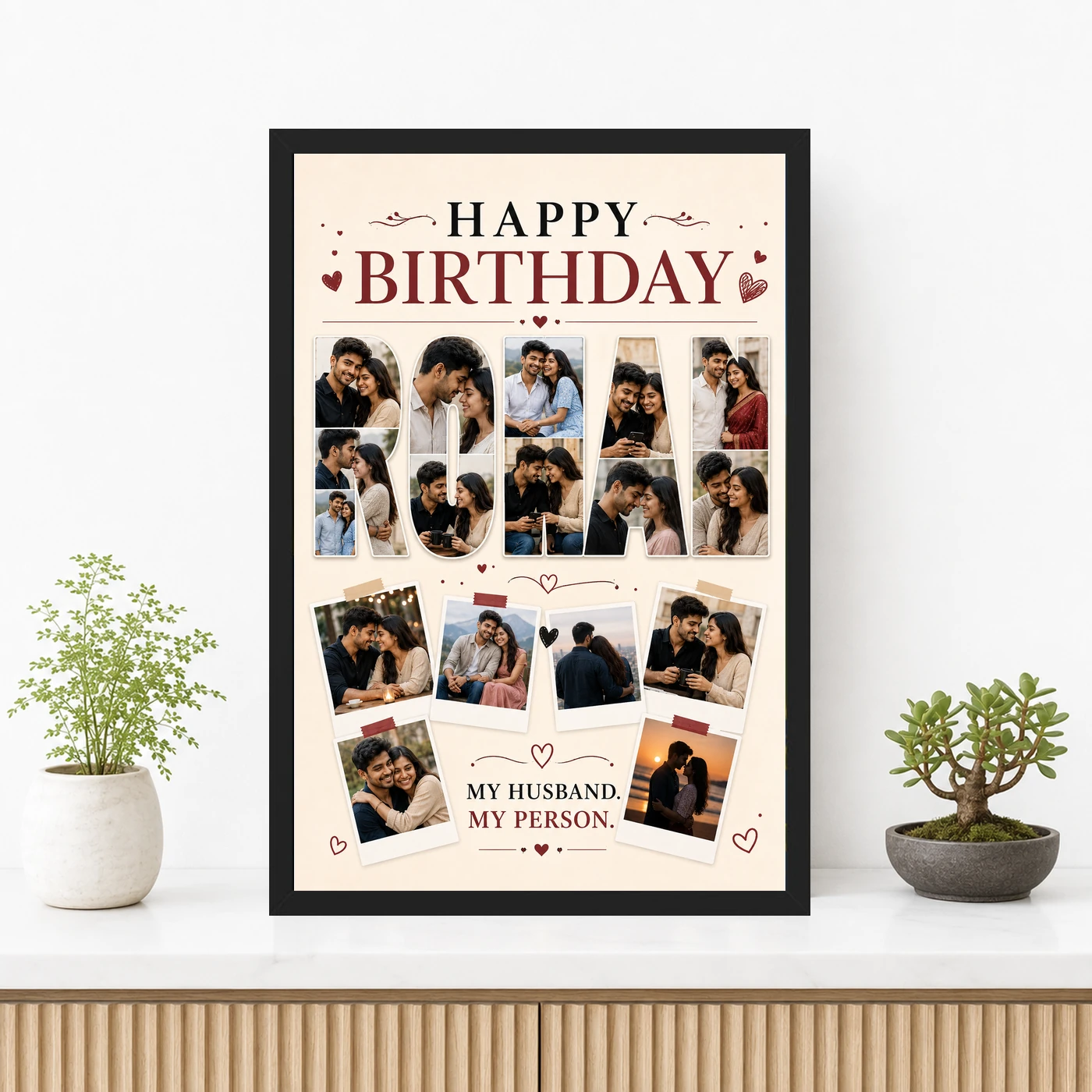 Photo Frame Gift for Husband Birthday Customised Name, view 3