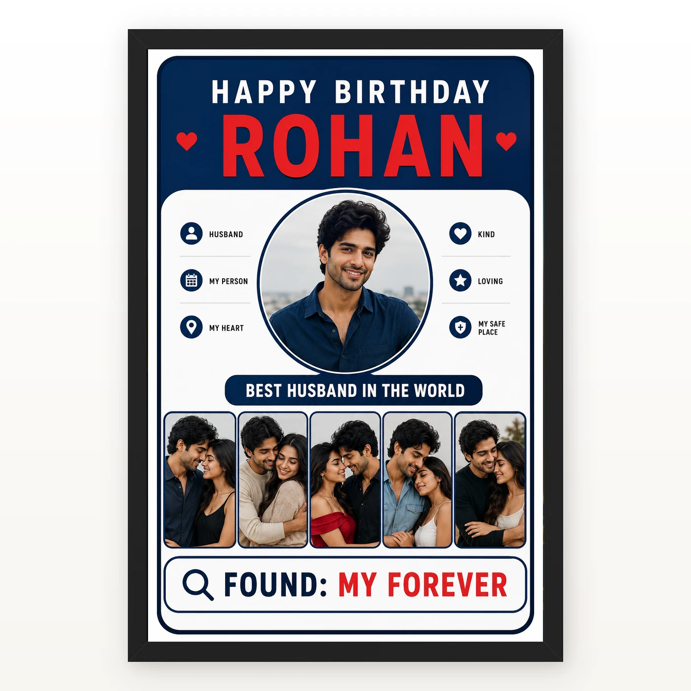 Photo Frame Gift Ideas for Husband Birthday Unique Design