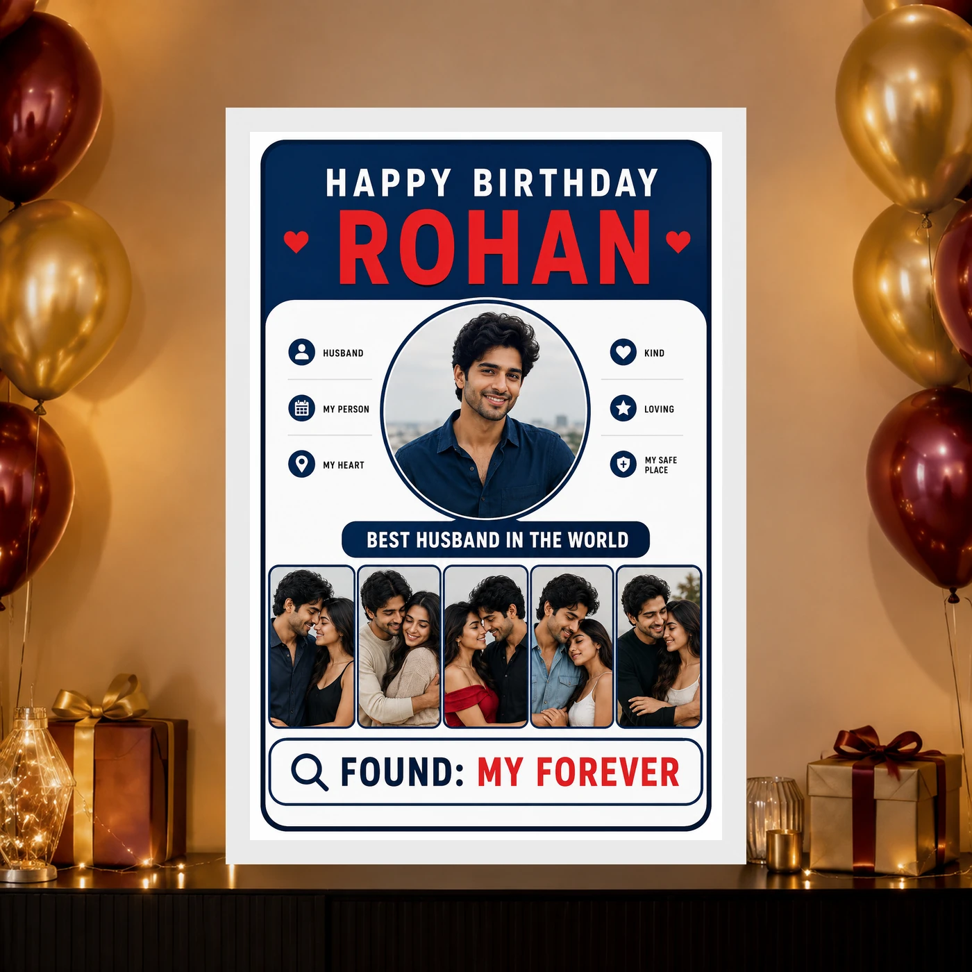 Photo Frame Gift Ideas for Husband Birthday Unique Design, view 10