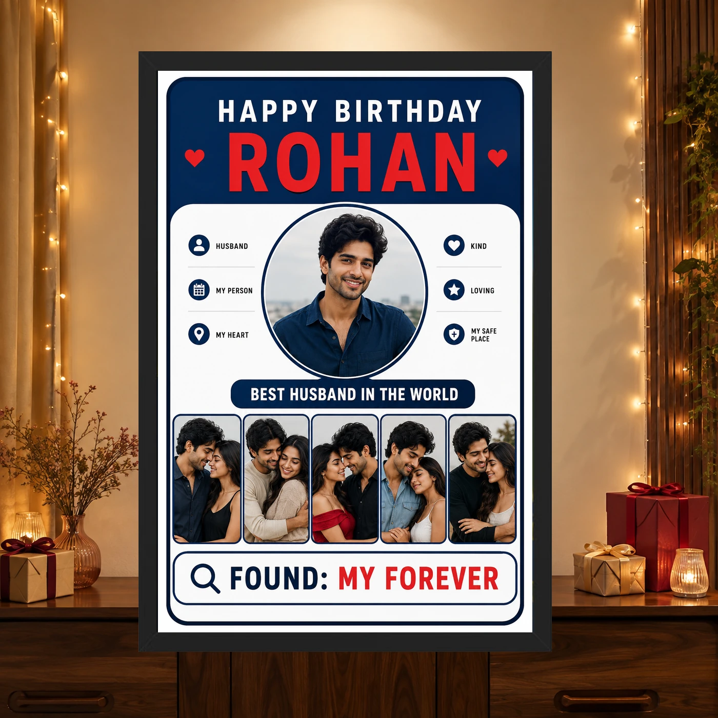 Photo Frame Gift Ideas for Husband Birthday Unique Design, view 4