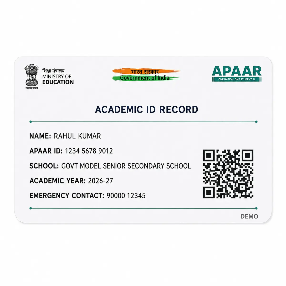 PVC APAAR ID Card Print Online, view 2