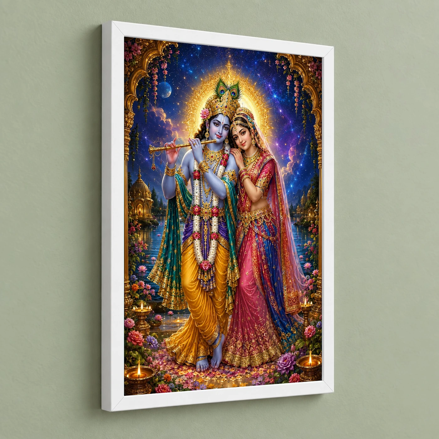Radha Krishna Cosmic Celestial Aura Photo Frame, view 5