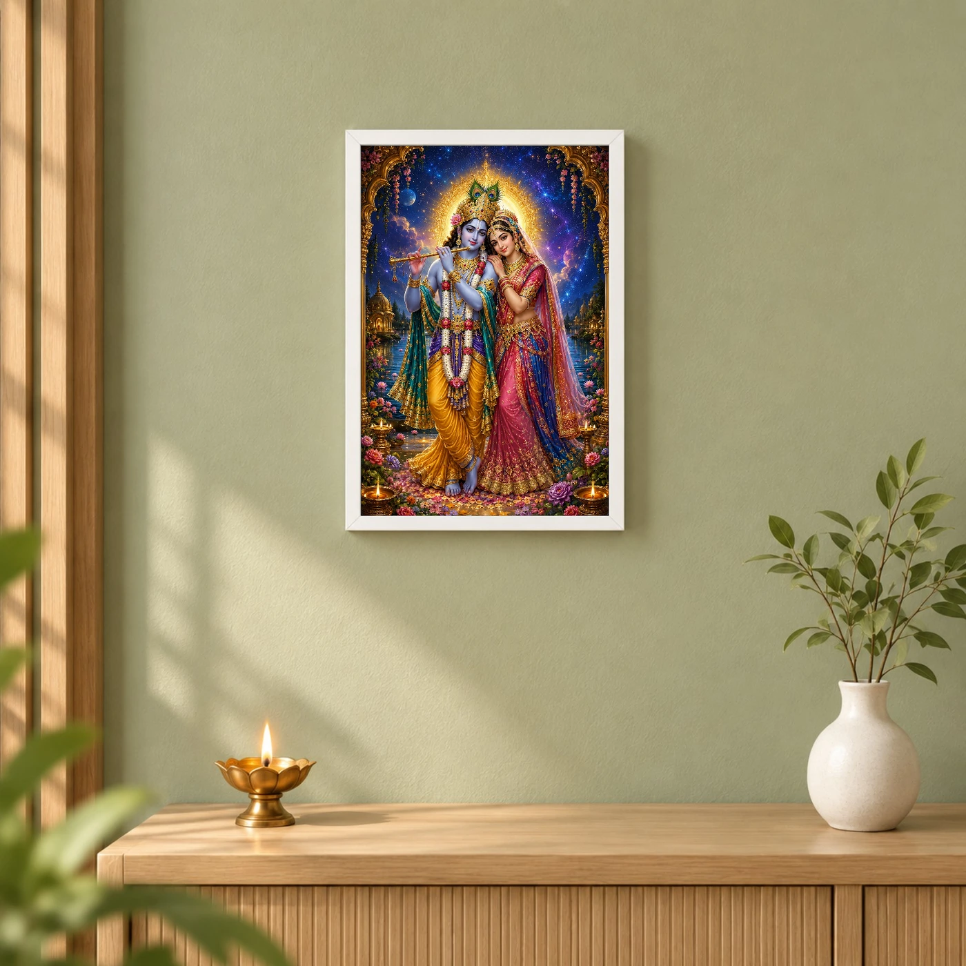 Radha Krishna Cosmic Celestial Aura Photo Frame, view 6