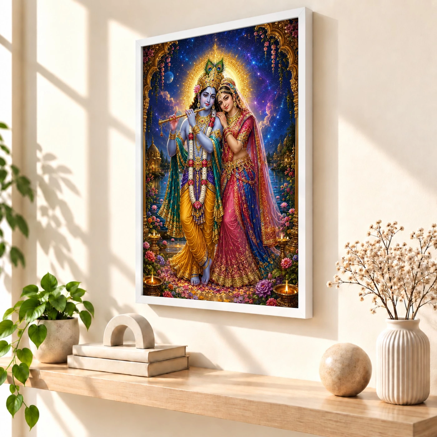 Radha Krishna Cosmic Celestial Aura Photo Frame, view 7