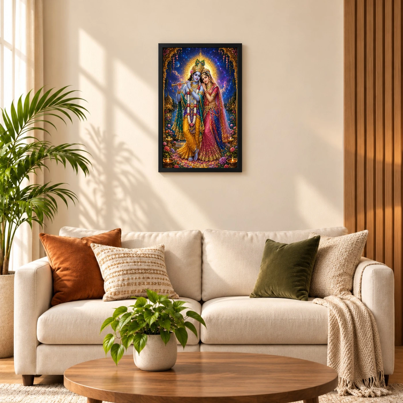 Radha Krishna Cosmic Celestial Aura Photo Frame, view 8