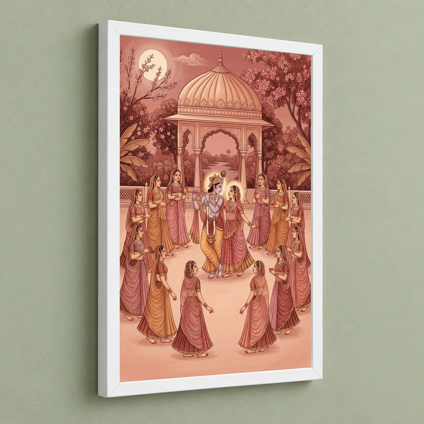 Radha Krishna Ras Leela Rajasthani Miniature Painting Photo Frame, view 5