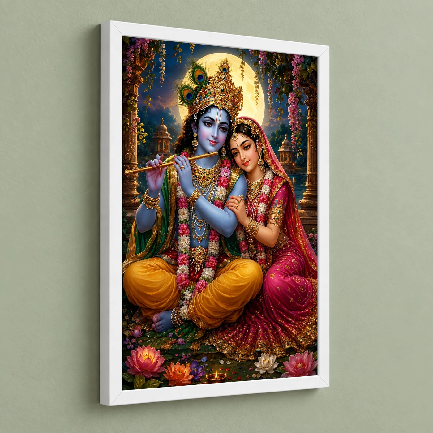 Radha Krishna Royal Jewel-Toned Portrait Photo Frame, view 5