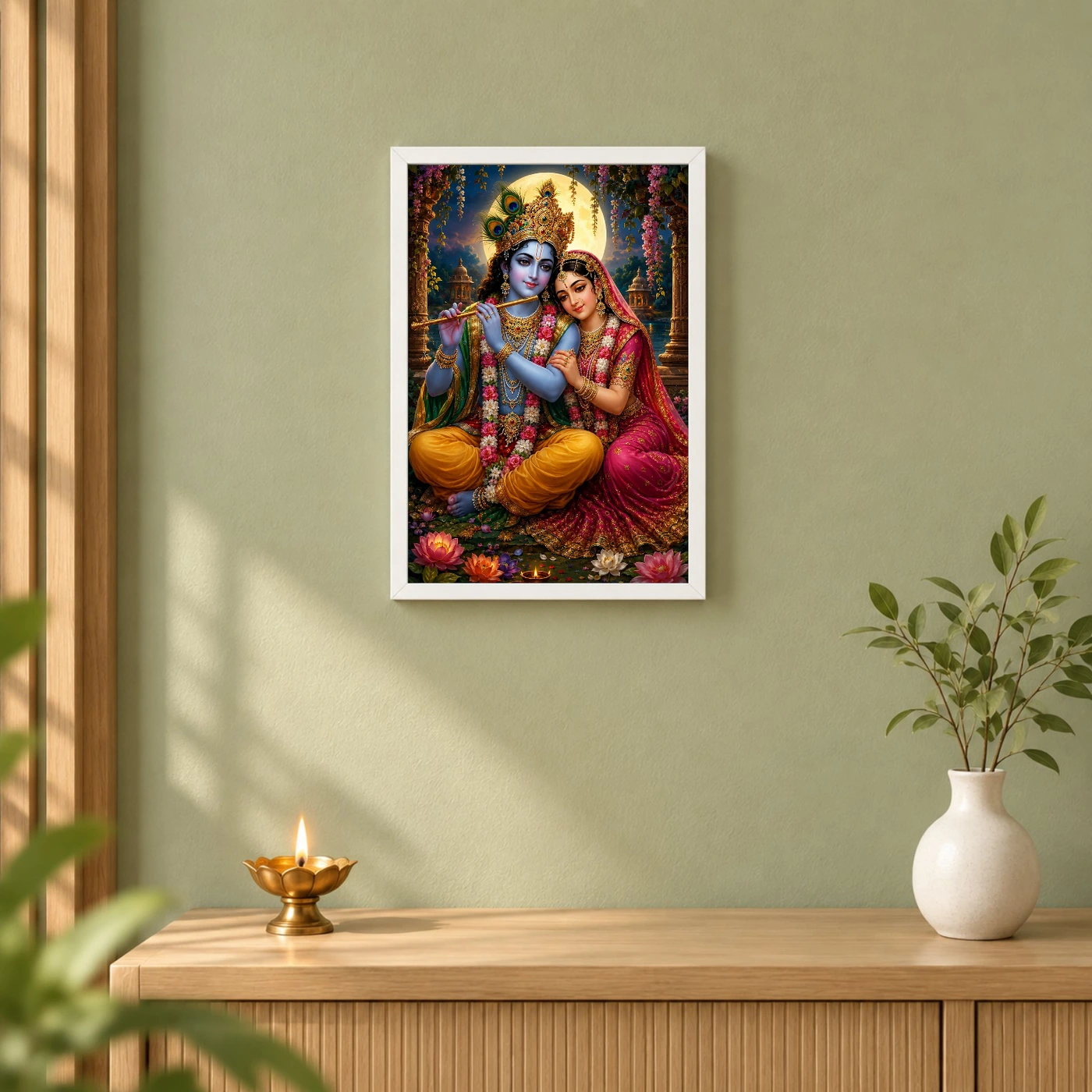 Radha Krishna Royal Jewel-Toned Portrait Photo Frame, view 6