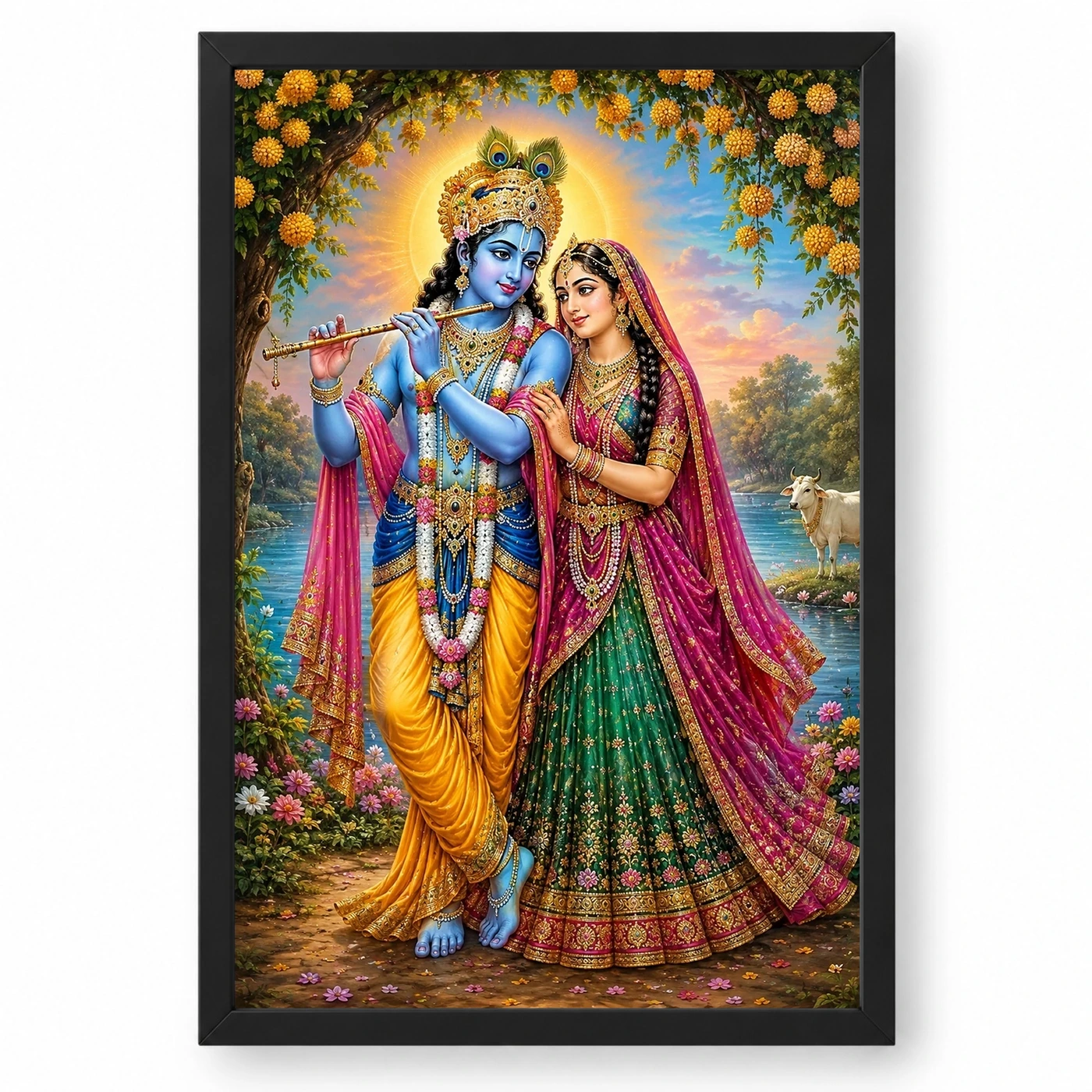 Radha Krishna — Vrindavan Divine Love Frame