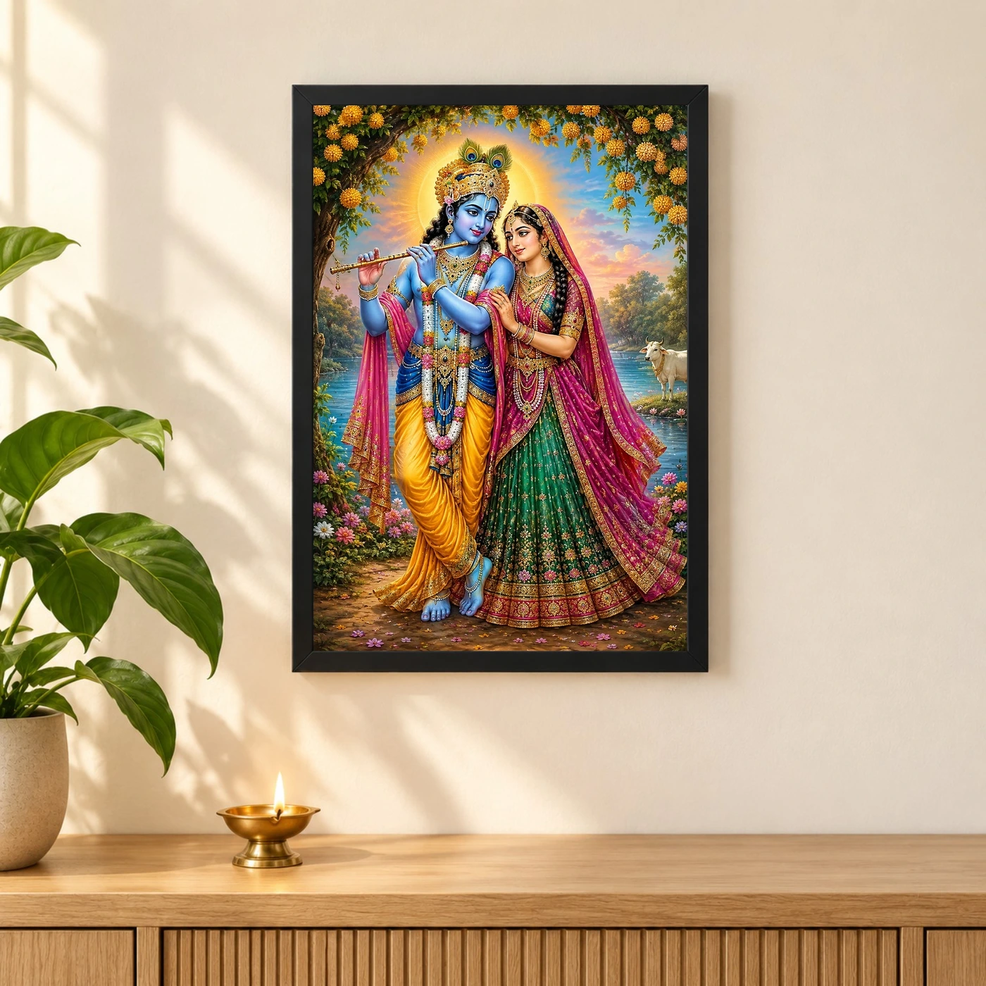 Radha Krishna — Vrindavan Divine Love Frame, view 3