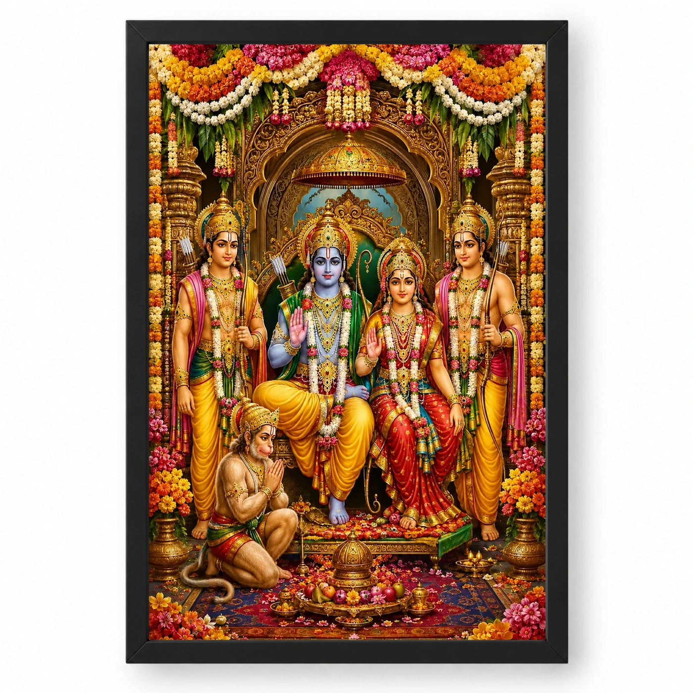 Ram Darbar Grand Festival Flower Decoration Photo Frame
