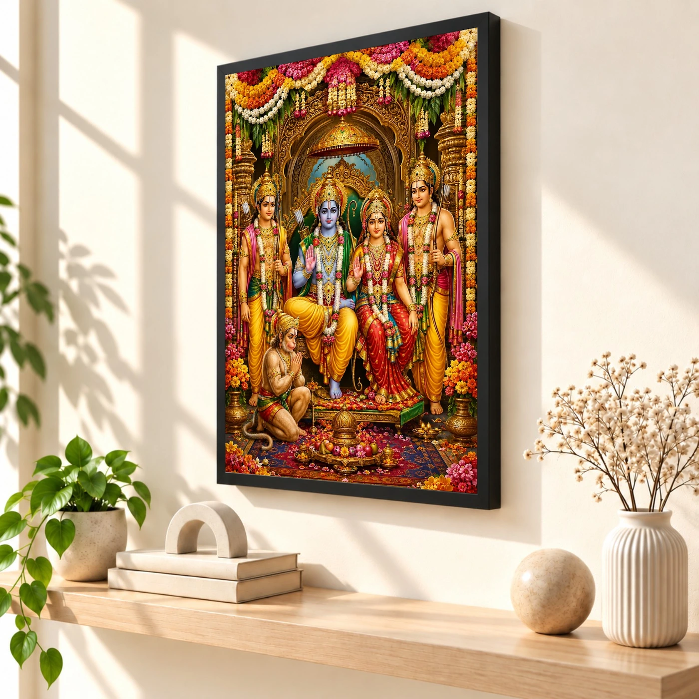 Ram Darbar Grand Festival Flower Decoration Photo Frame, view 2